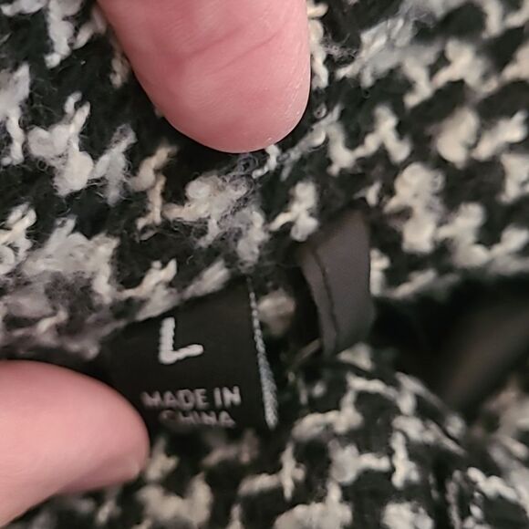 J2 by jou jou wool blend jacket black and gray tweed coat size L womens - Picture 7 of 10